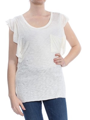 

Женский топ без рукавов цвета слоновой кости с рюшами и овальным вырезом WE THE FREE, Цвет слоновой кости