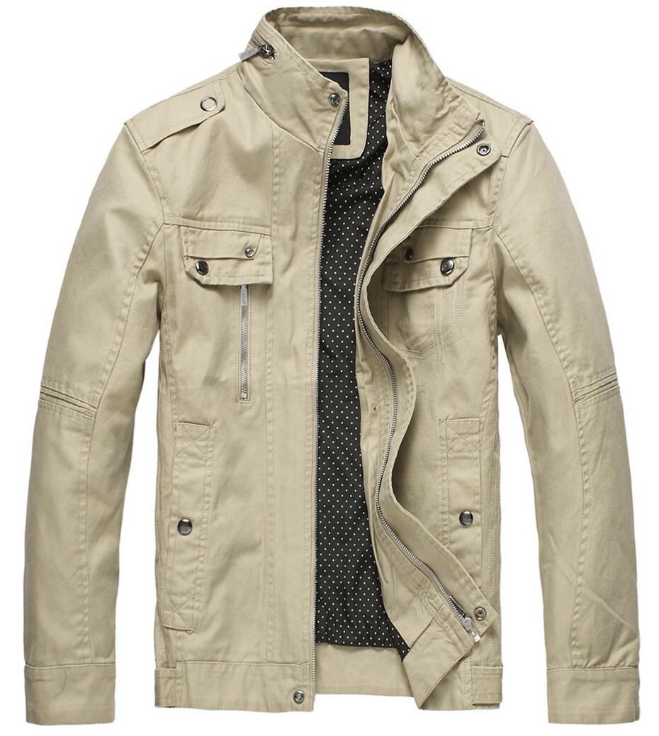 Wantdo Men's Casual Cotton Jacket Spring Lightweight Jacket