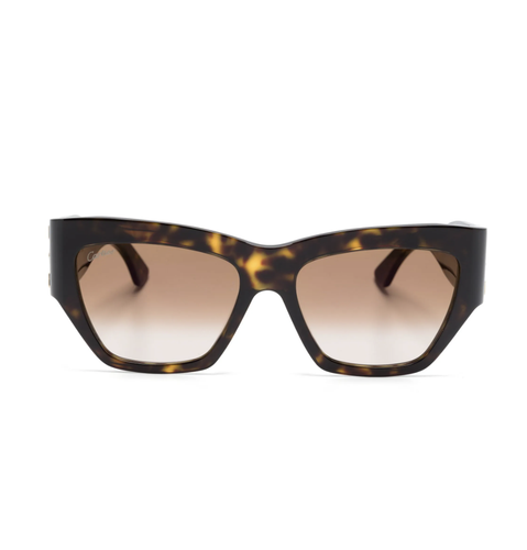 Pre-owned Cartier Ct0435s-002 Havana Sunglasses In Brown