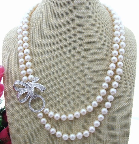 正規品【HYERES LOR】Noailles White Pearl Necklace (8mm) 20