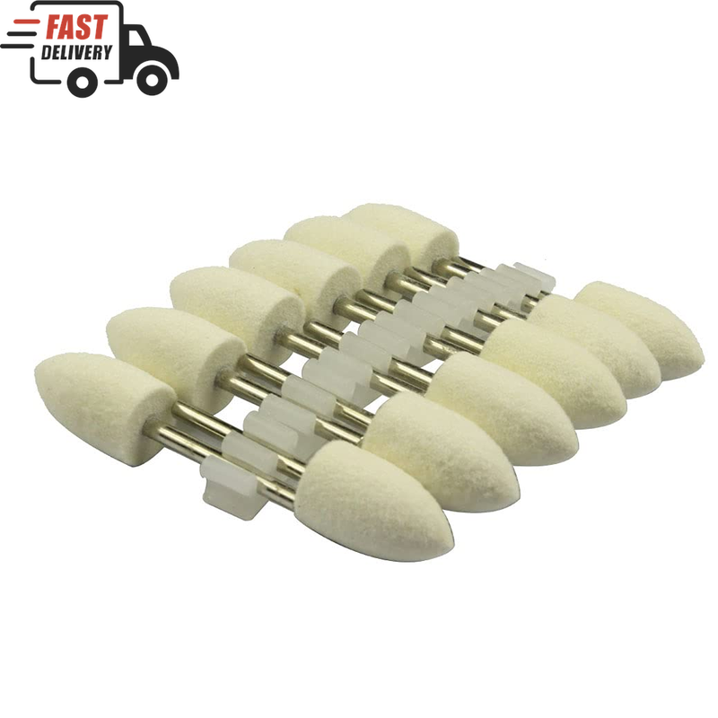 12 Pcs Wool Felt Polishing Bits, Felt Buffing Tips for Dremel Rotary Tool - 1/8
