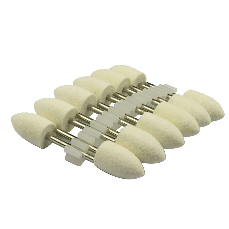 12 Pcs Wool Felt Polishing Bits, Felt Buffing Tips for Dremel Rotary Tool - 1/8