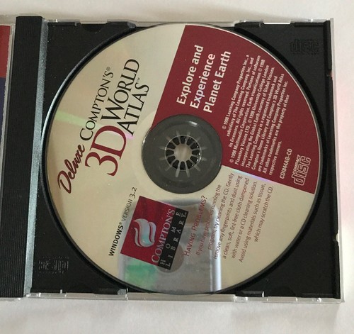 Comptons 3D World Atlas Computer CD DELUXE The Learning Company Windows 95