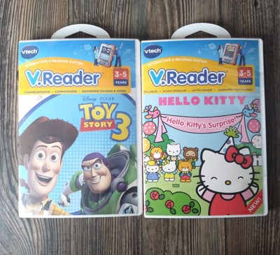 *2* VTECH V.Reader Lot Interactive E-Reader Toy Story 3 & Hello Kitty Surprise