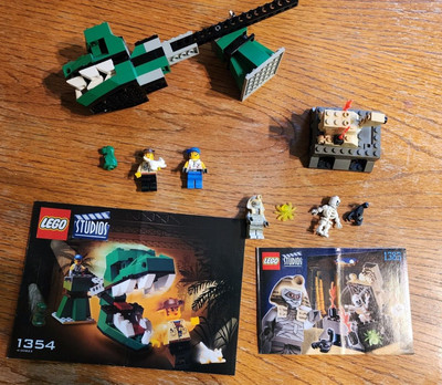 Lego complete Studios 1354 1383 curse of the pharaoh dinohead attack lot of 2