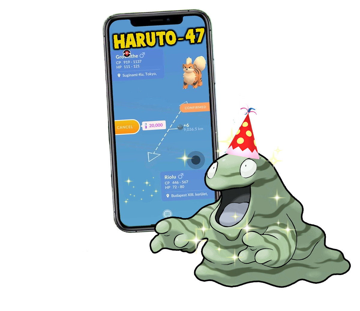 Pokemon Shiny Grimer Party Hat Trade 1M or Registered