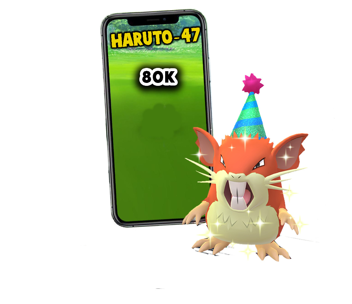 Pokemon Shiny Raticate Party Hat Mini P T C 80k