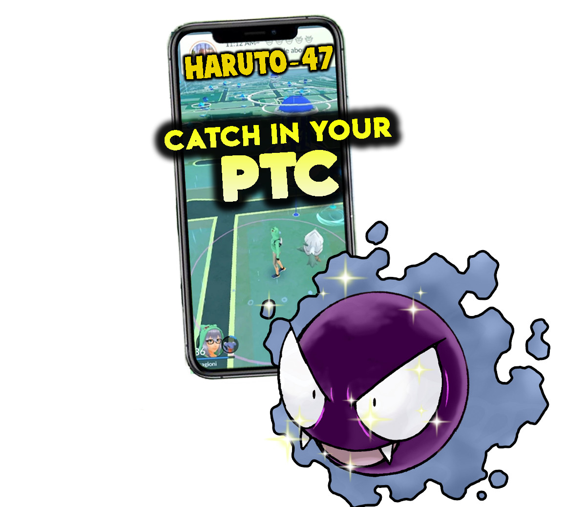 Pokemon Shiny Gastly Catch in your P T C