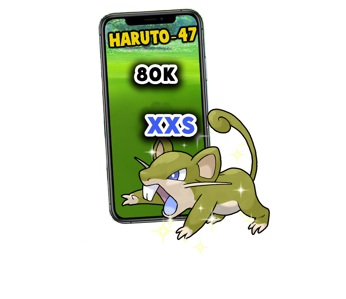 Pokemon Shiny Rattata Kanto XXS mini P T C 80k