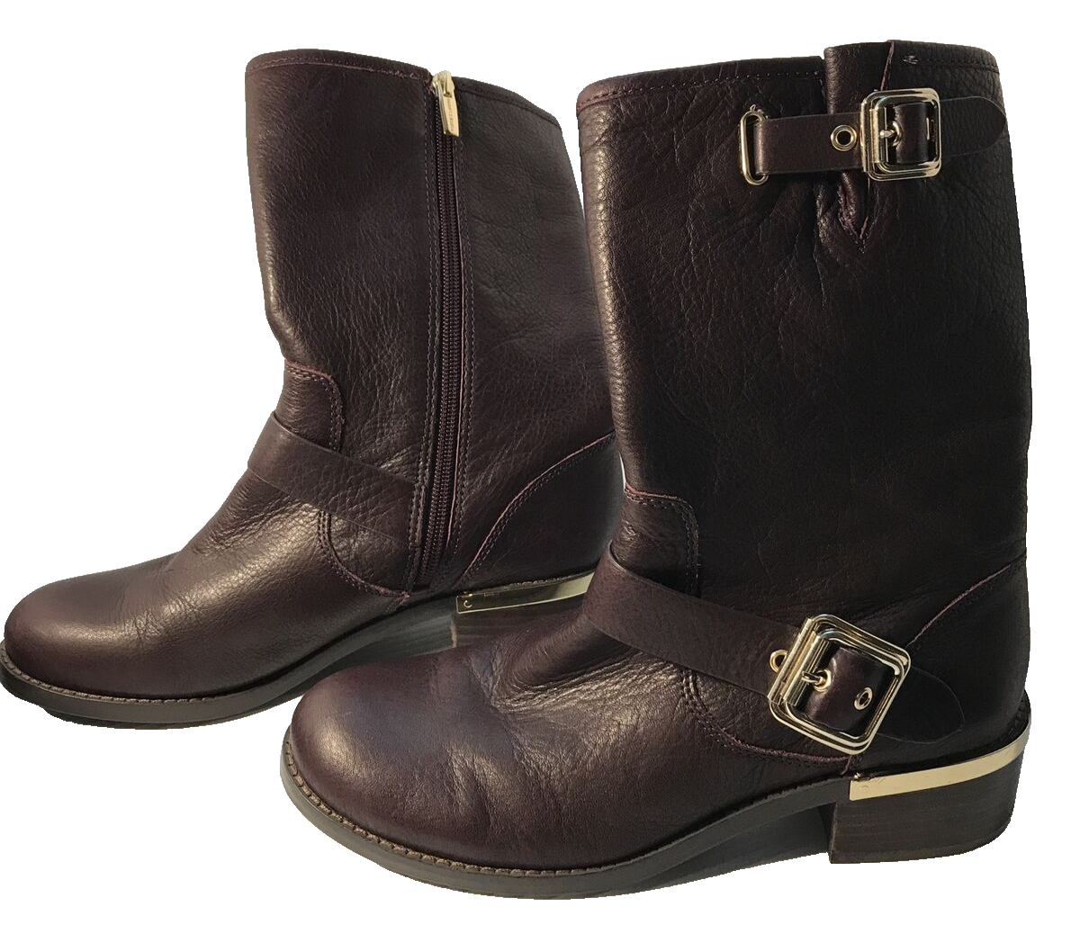 Leather Burgundy Gold￼ Size 9 M Us