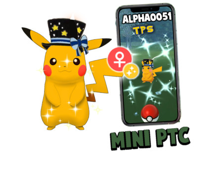 Pokemon Shiny Pikachu Female  Party Top Hat mini P T C 60k