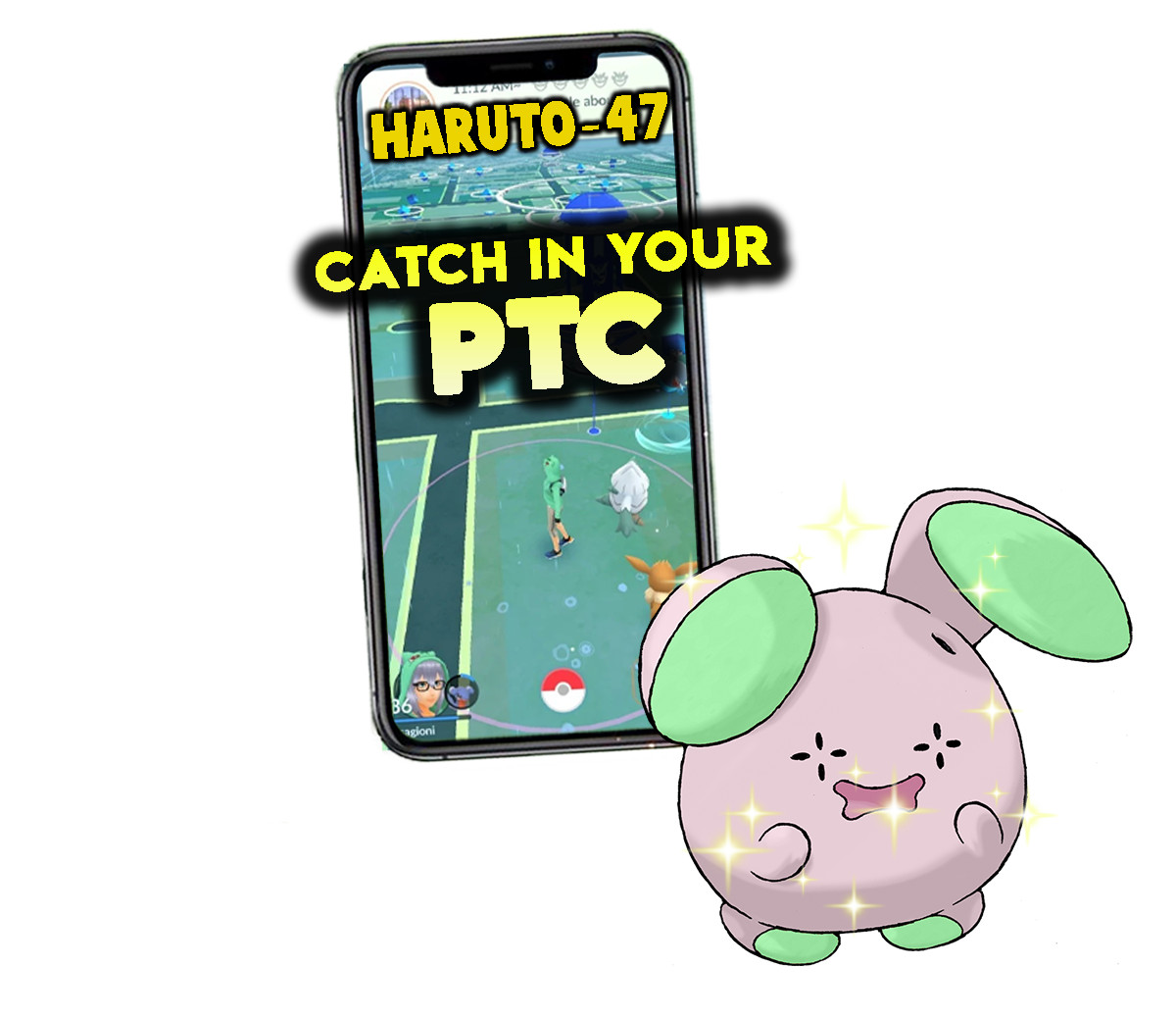 Pokemon Shiny Whismur Catch in your P T C