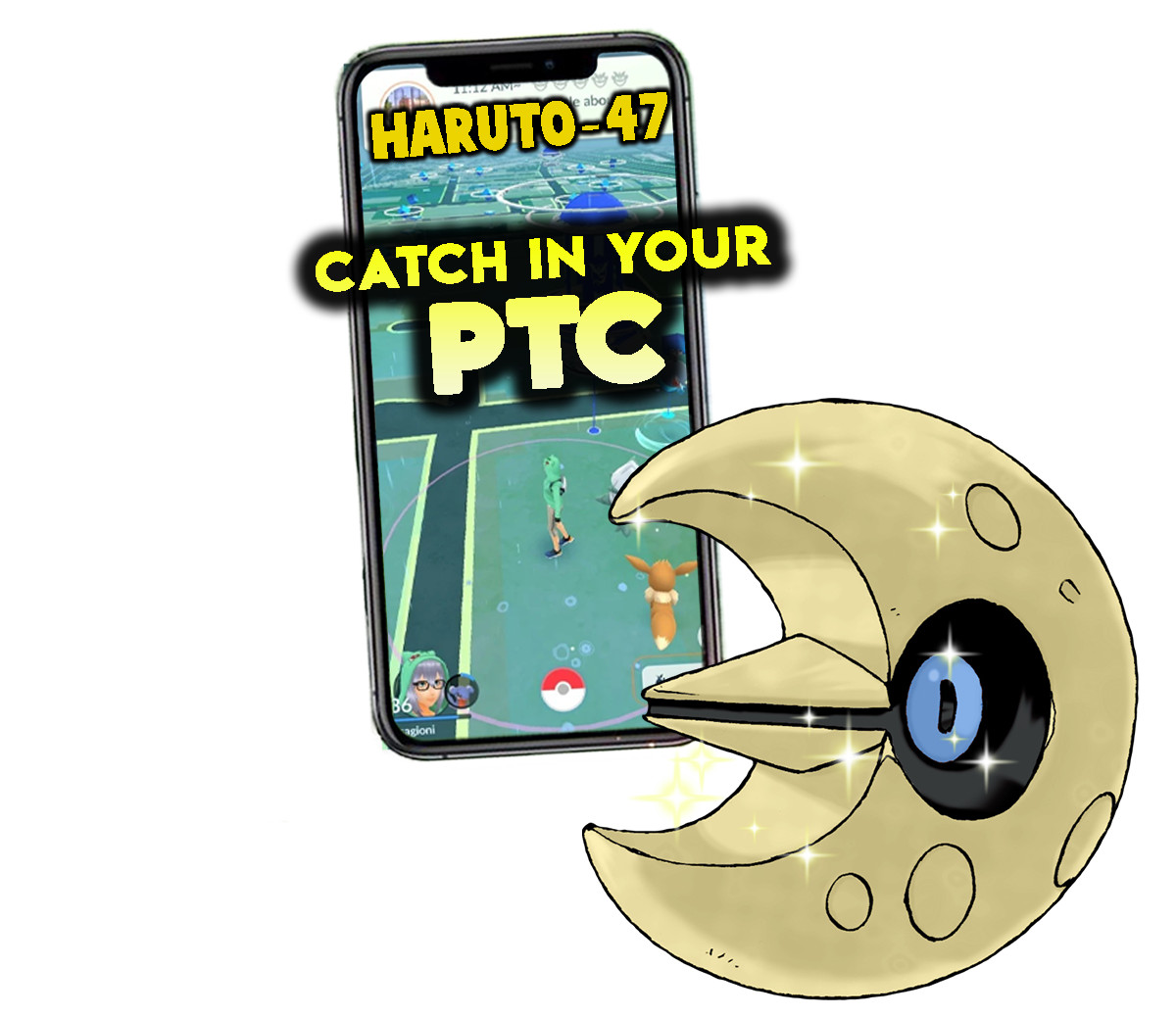 Pokemon Shiny Lunatone Catch in your P T C