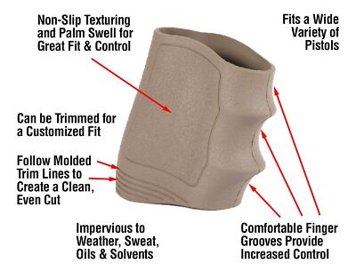Pachmayr  Gripper  Universal Slip-On Grip, Non-Slip Rubber for Increased Control