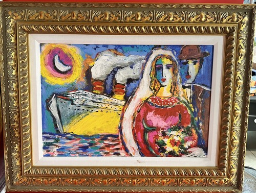 絵画 REVERIE 50 RARE Canvas Framed “Midnight Cruise” Zamy Steynovitz