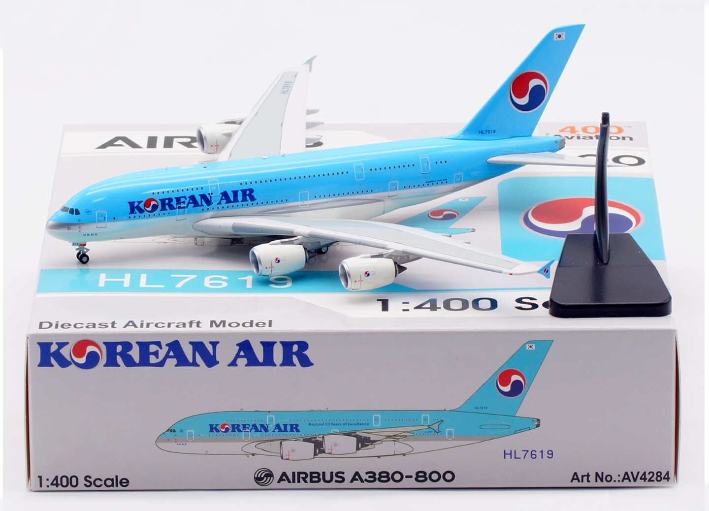 Aviation 1:400 大韓航空 A380 HL7619 Aviation 1:400 AV4284 Korean Air AIRBUS A380 Diecast