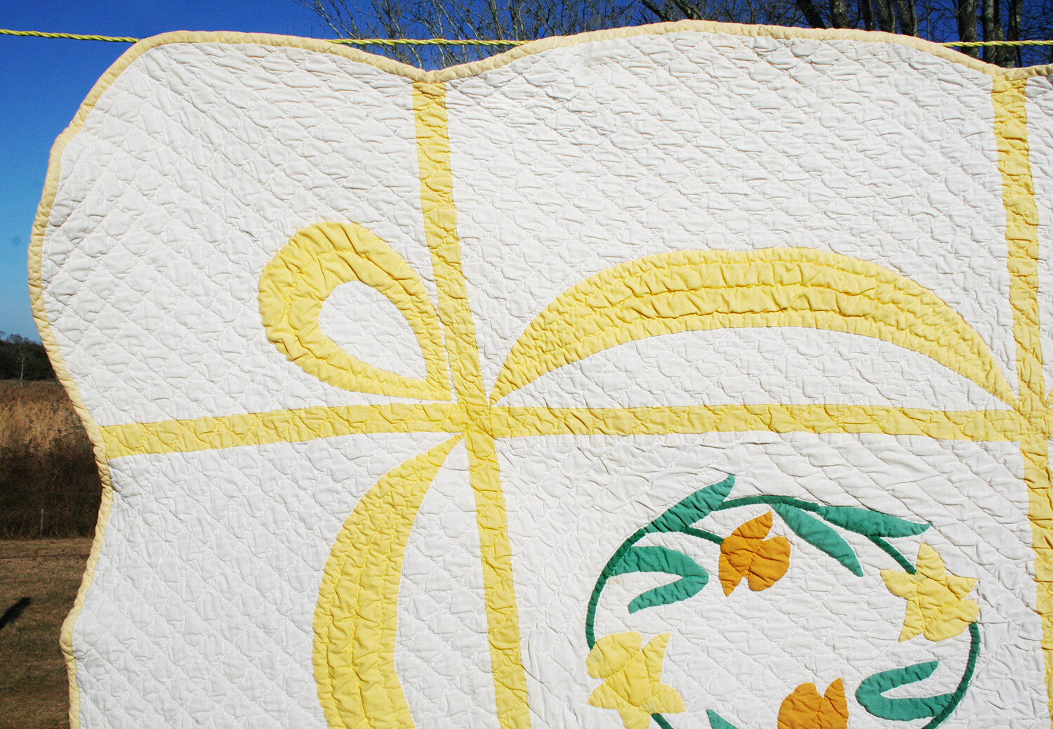 Antique Quilt, Floral Wreath Applique, 89