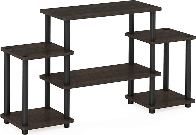 Turn-N-Tube No Tools Entertainment TV Stands, Dark Brown/Black Furinno new