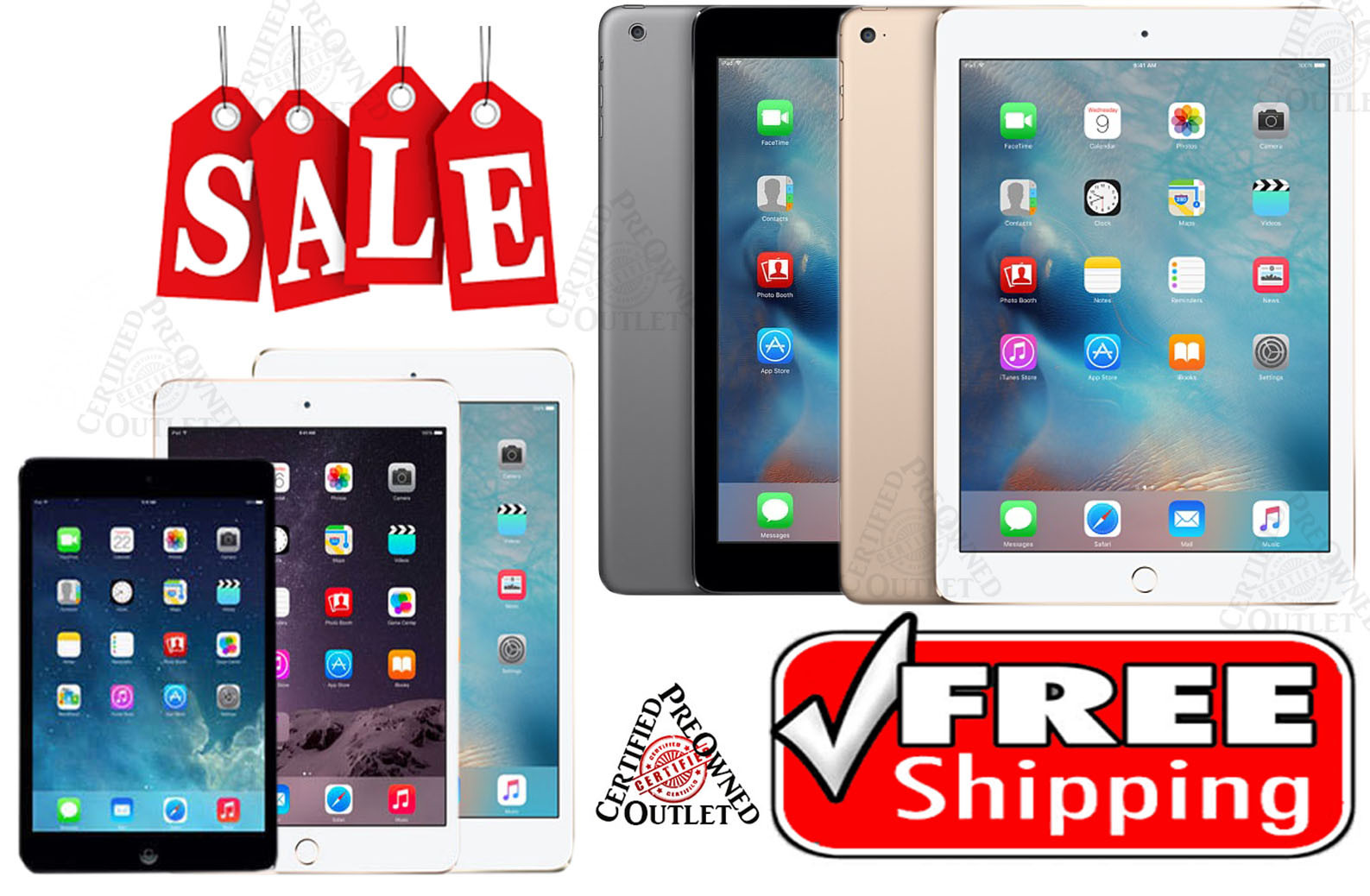Apple iPad 2,3,4,Air 1/2,mini 1/2/3/4 16GB/32GB/64GB/128GB