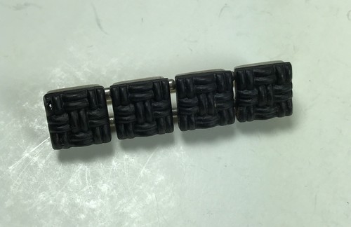 ANTIQUE MOURNING BAR PIN BROOCH BARREL CLASP 1895-1910