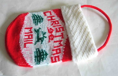 Knit CHRISTMAS Mail Pouch Door Wall Hanger 12