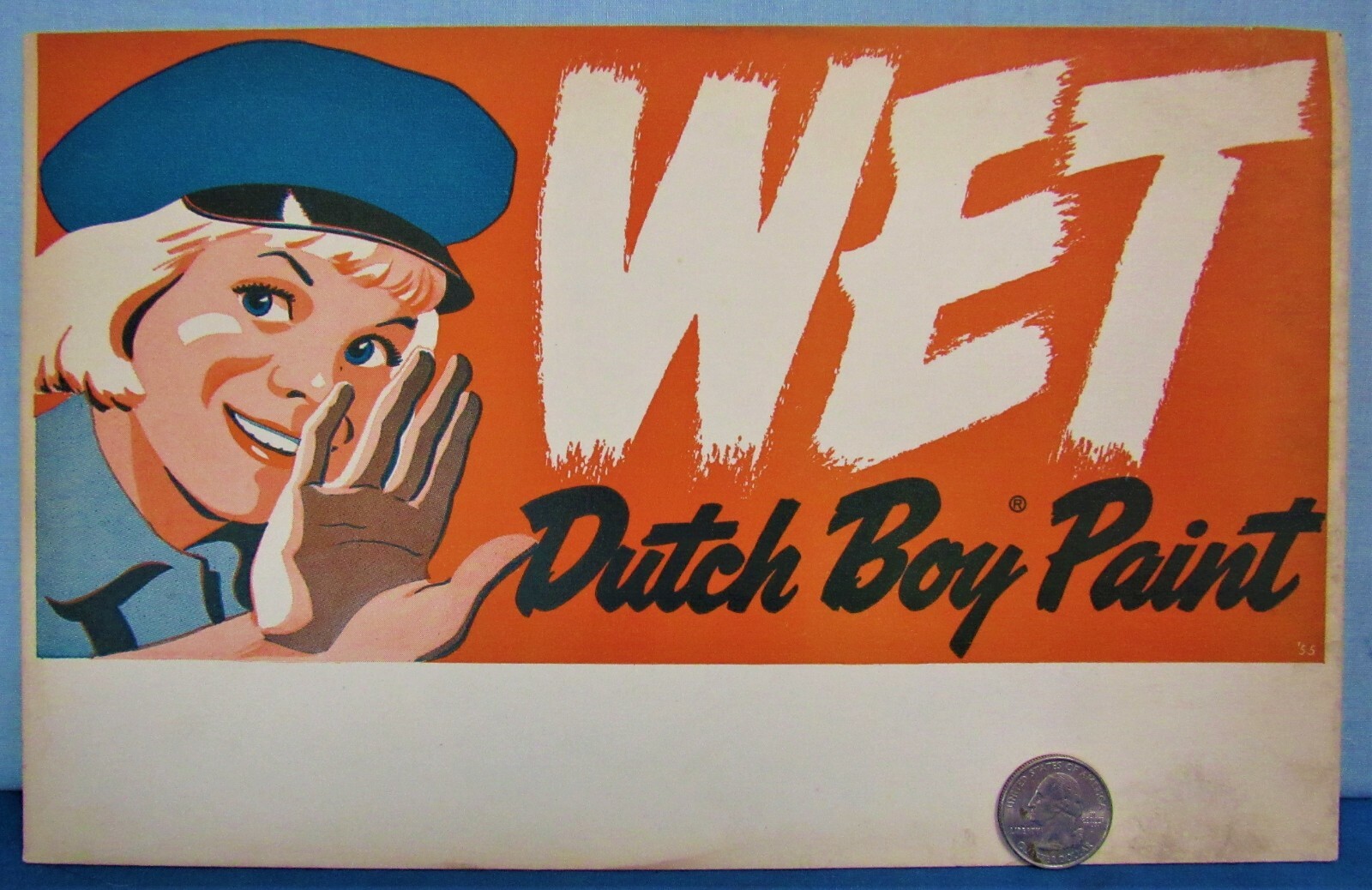 い*。様 レア Dutch Boy Paints ダッチボーイ 看板 1920s Dutch Boy Paint Lithograph Sign: 
