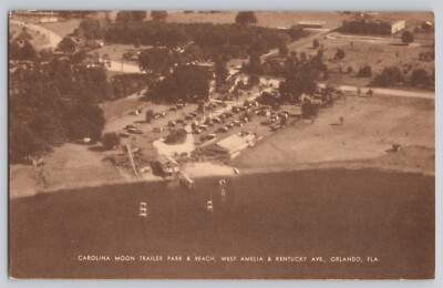 Carolina Moon Trailer Park Postcard Orlando Florida Orange Blossom Trail Artvue