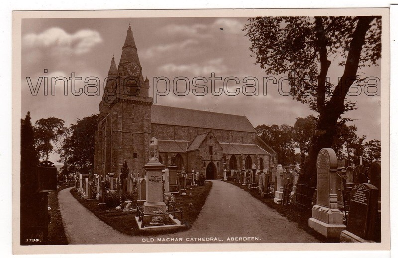 Old Machar Cathedral in Aberdeen SCOTLAND Vintage Real Photo Postcard