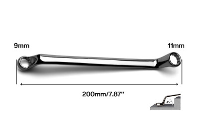 Double Box End Wrench 45-Degree Full Polish Metric CR-V