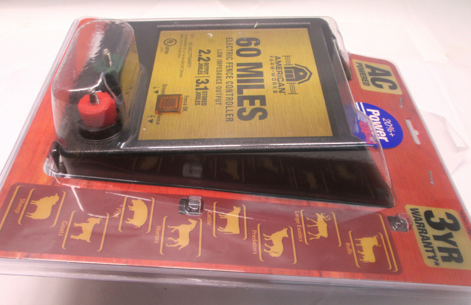 American Farm Works 60 Mile AC Low Impedance Electric Fence Controller - NEW