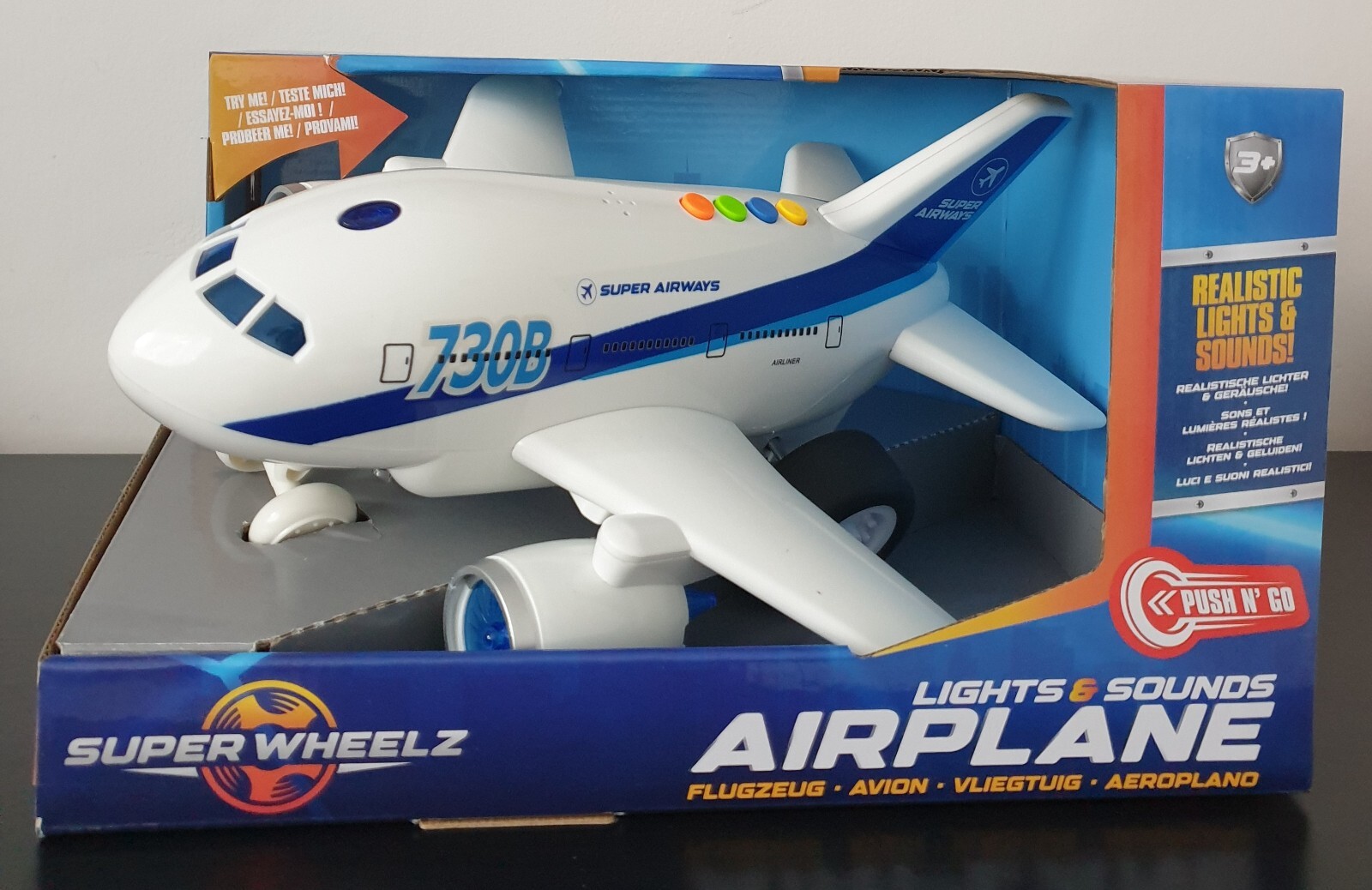 Super Wheelz Lights and Sounds Airplane with Durable Design