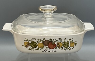 Vtg Corning Ware Spice Of Life A-1-B 1 Qt Casserole Dish & Pyrex Lid A7C '72-'79