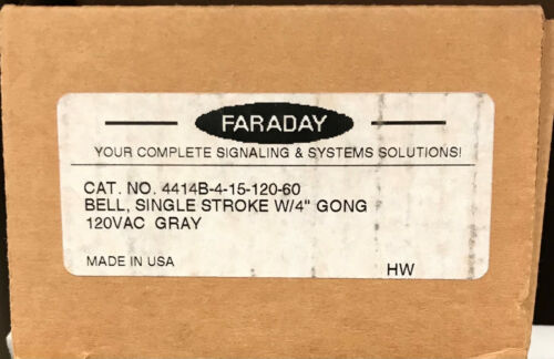 Faraday 4414B-4-15-120-60 Bell single stroke w/4 gong 120VAC Gray **OBSOLETE**