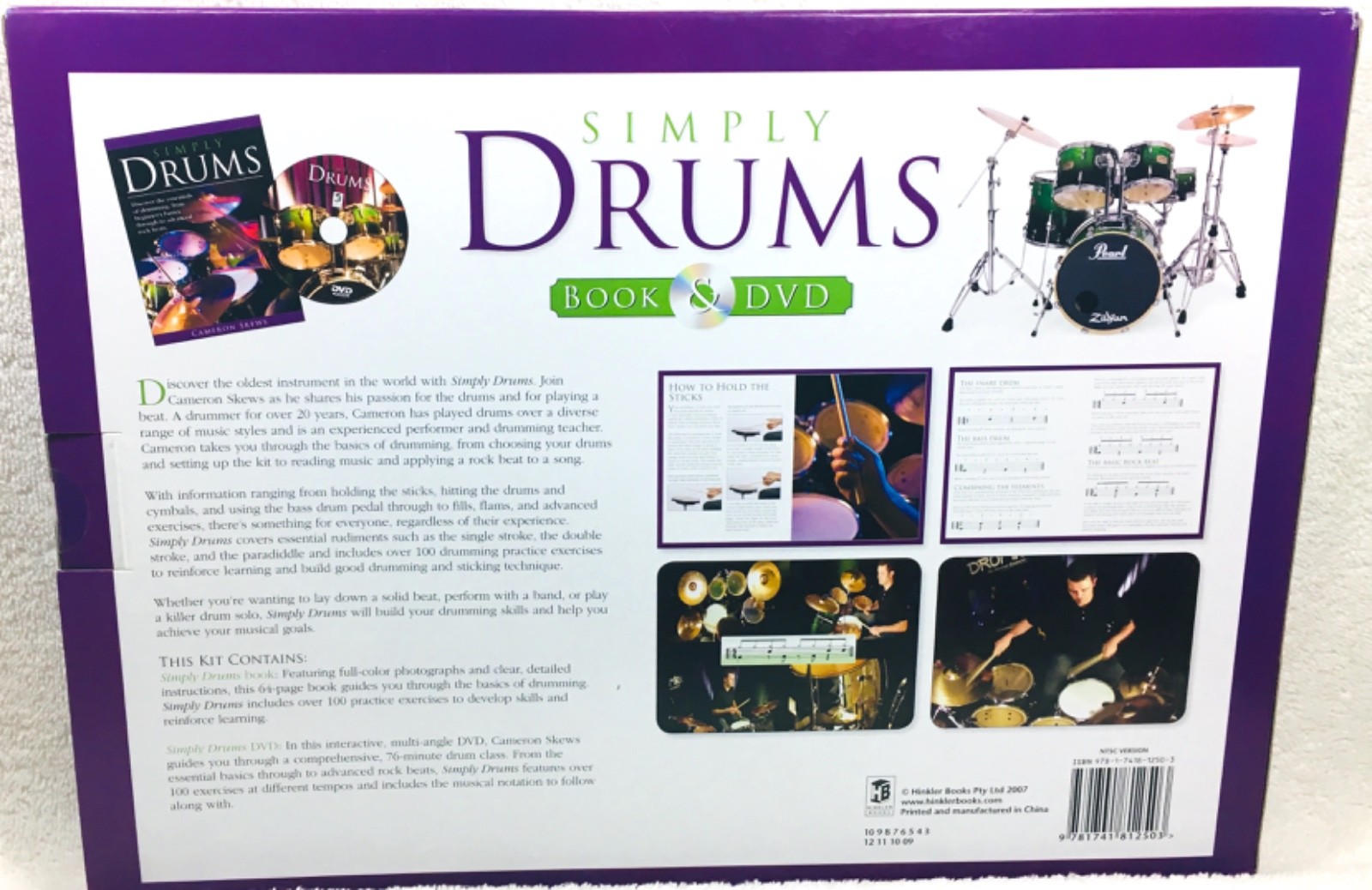 Simply Drums 64 Page Book & 76 Minute DVD Over 100 Drumming Exercises Skews