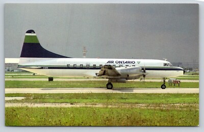 AIR ONTARIO Convair CV-580 airline Postcard