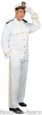 Mens Cruise Ship Captain Sailor Uniform Film Fancy Dress Costume Outfit Large