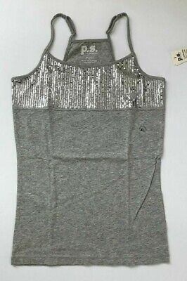 NEW Girls' Gray Tank Top with Sequins P.S Aeropostale Size 14