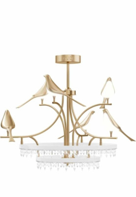 OUQI 24'' Rose-Gold Crystal Chandelier For Dining Room,Luxury Modern Round