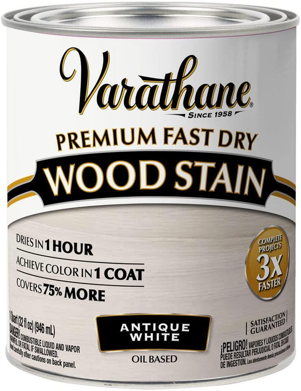 Varathane 297424 Premium Fast Dry Wood Stain, Quart, Antique White