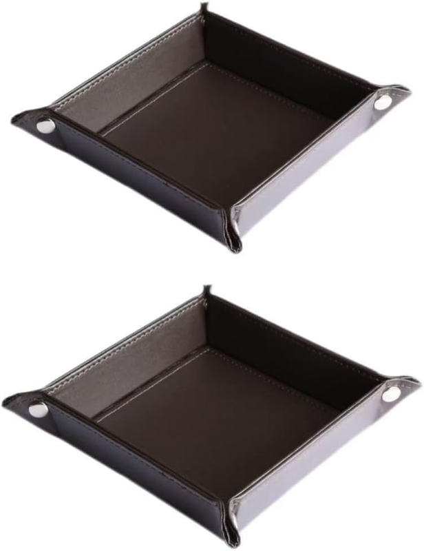 Valet Tray PU Leather, Desk Accessories & EDC Organizer Large Catchall Tray for