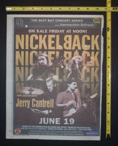 Nickelback 2002 Color Concert Ad Jerry Cantrell