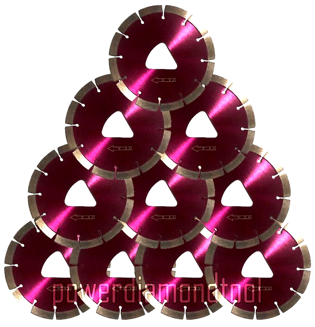 10Pk-6" Husqvarna 150 Soff-Cut RED Color Diamond Blade- Early Entry+3 SKID PLATE