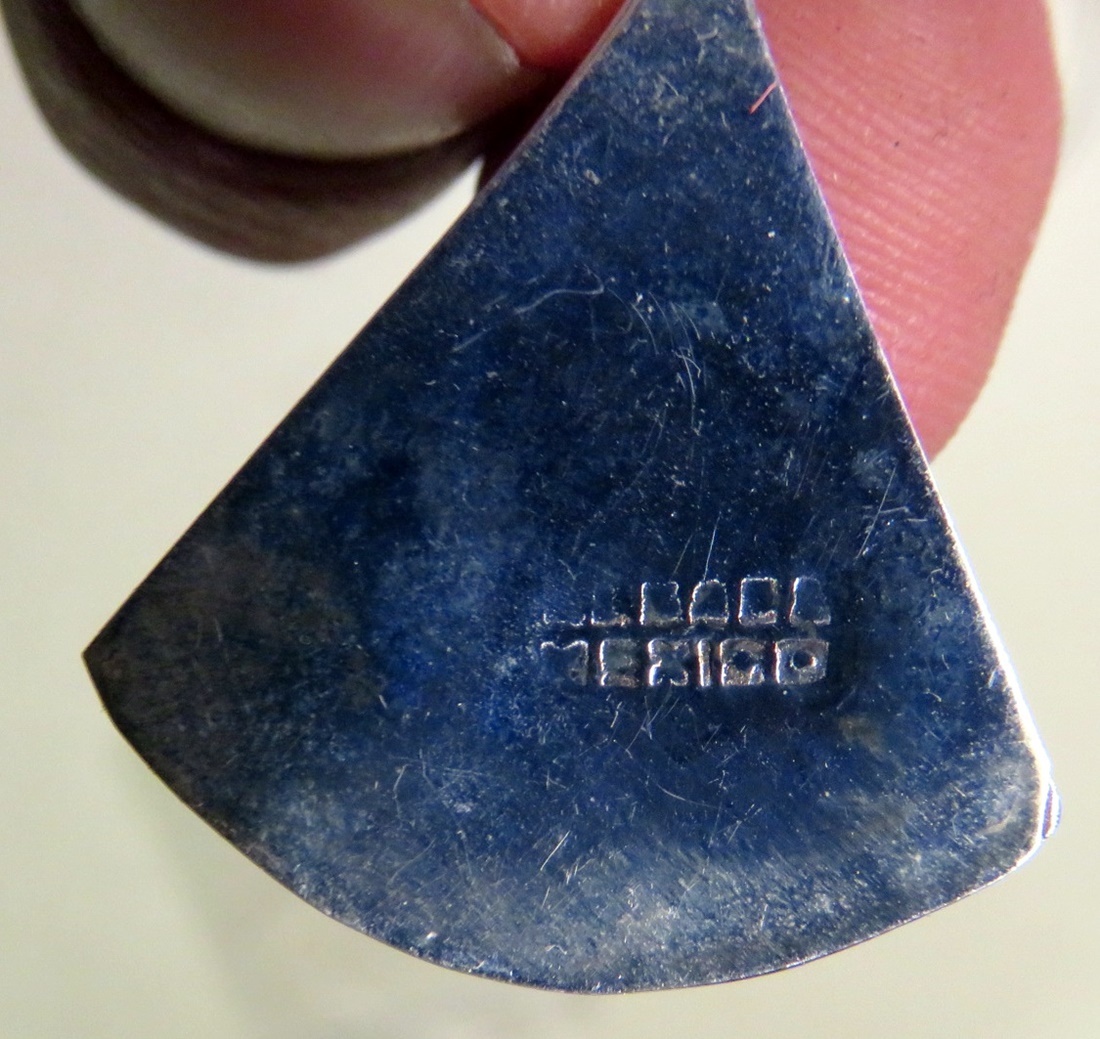 Mexico Alpaca Earrings and Matching Bracelet with Abalone Inlay