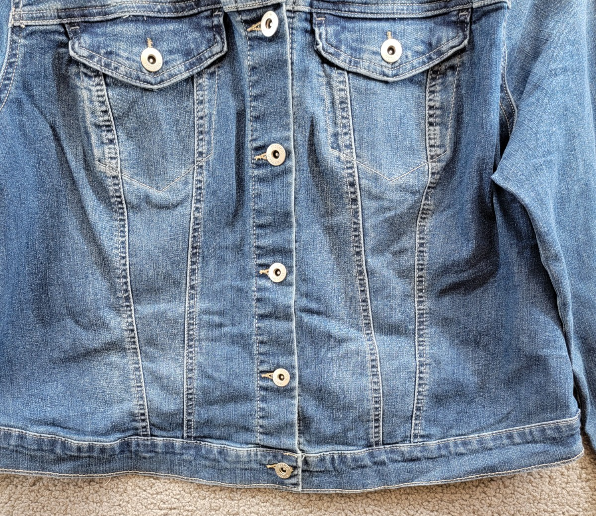 Jessica Simpson Trendy Plus Pixie Long Sleeve Denim Jacket Women's 1X Mercer - Picture 4 of 18