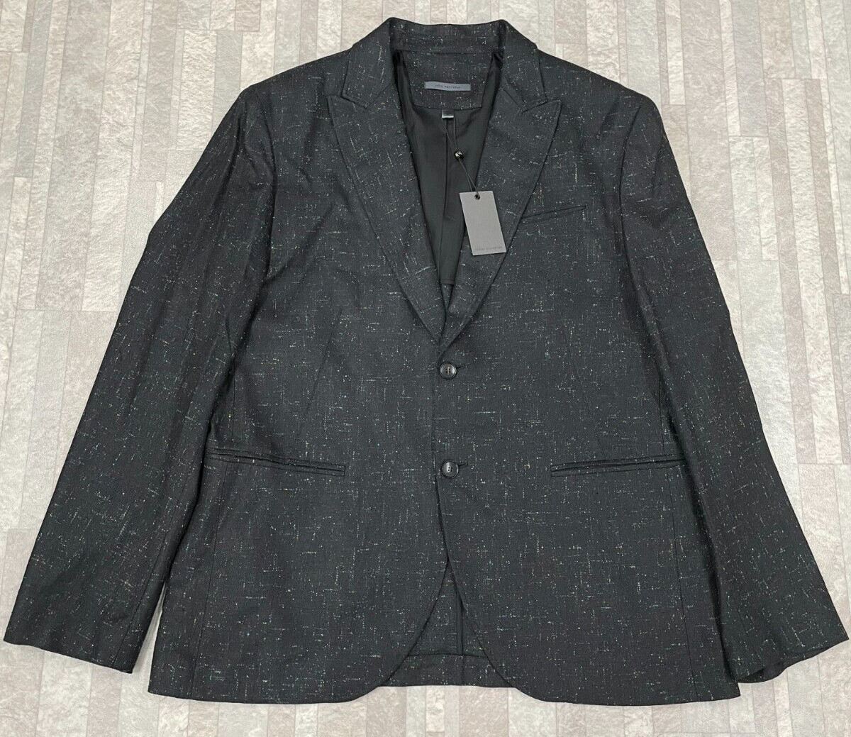 Pre-owned John Varvatos $1498  Slim Fit Peak Two Button Blazer In Black Size:56