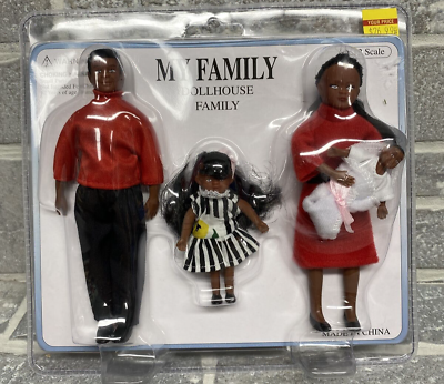 Town Square Miniatures My Family Black Family of 4 1 12 Scale