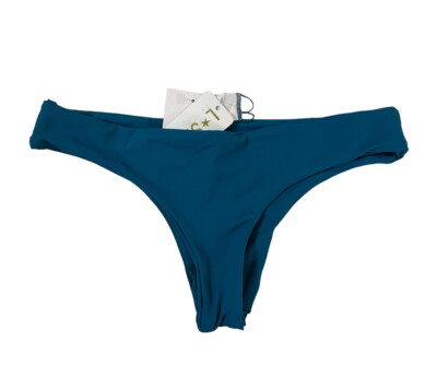 $42 L*Space Bitsey Cut Blue Sandy Cheeky Bikini Bottom Swimwear Small Low Rise
