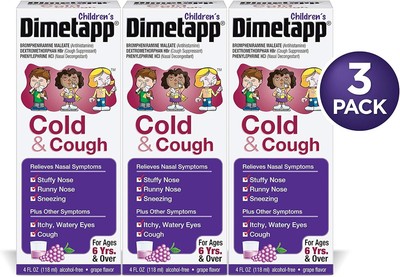 Children s Dimetapp Cold & Cough (4 fl. oz., Pack of 3, Grape Flavor), Nasal Dec