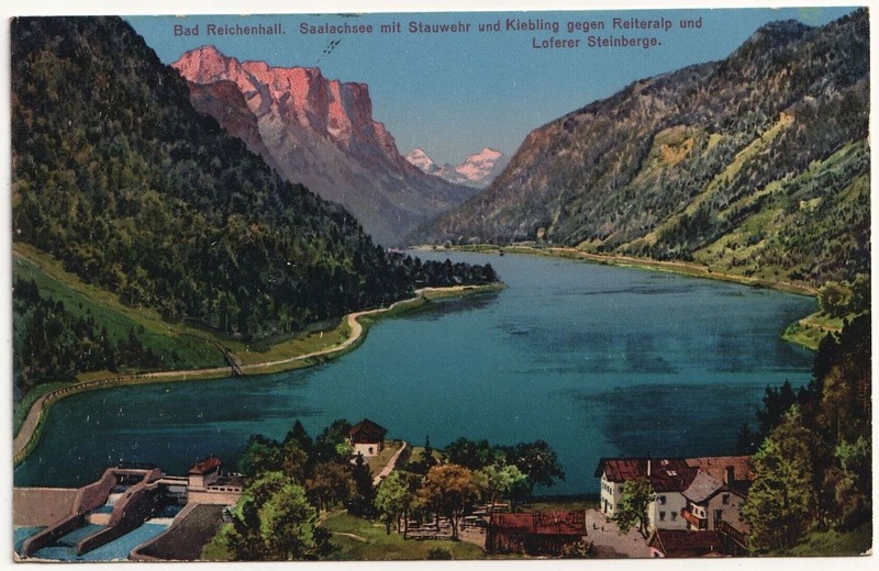 Bad Reichenhall. Saalachsee Mit Stauwehr Und Kiebling Gegen Reiteralp. 1915