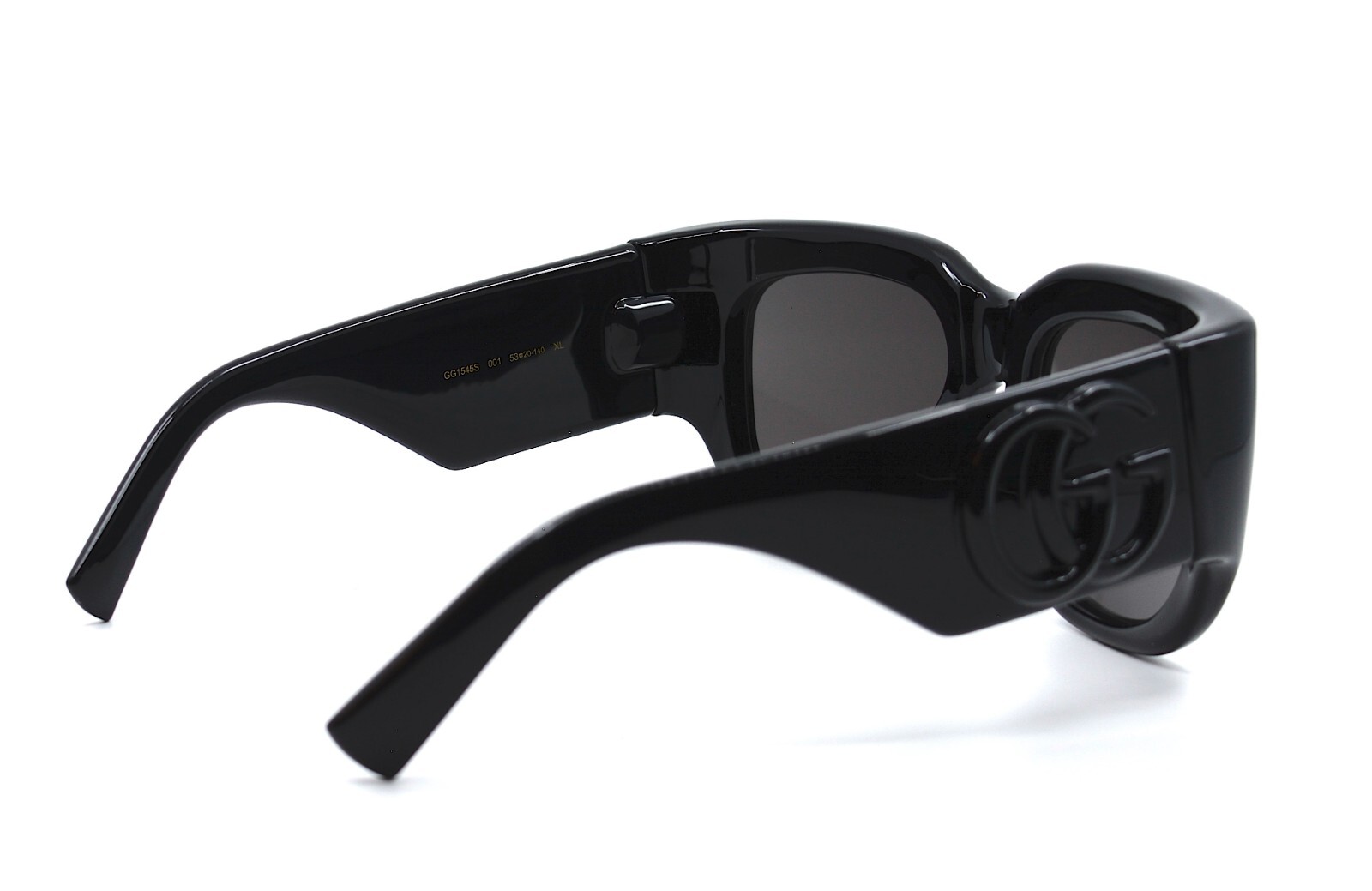 Pre-owned Gucci Gg1545s 001 Black Grey Authentic Sunglasses 53-20 In Gray